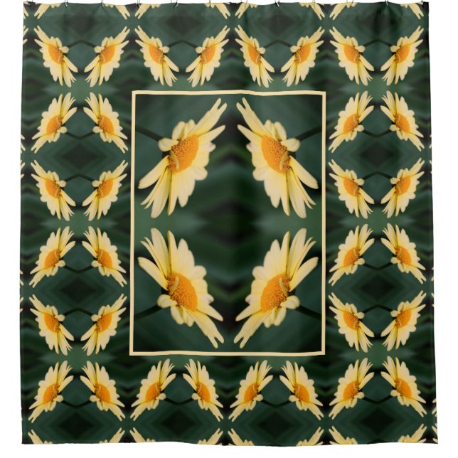 Yellow Daisy Flower Nature Art Pattern    Shower Curtain (Front)