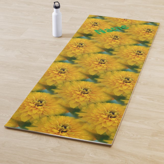 Yellow Daisy Flower Nature Pattern Personalized Yoga Mat (In Situ)
