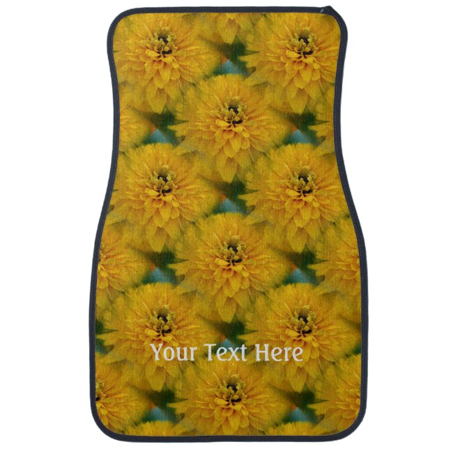 Yellow Daisy Flower Nature Personalized Car Mat (Front)
