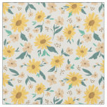 Yellow Daisy Flower Pattern Fabric