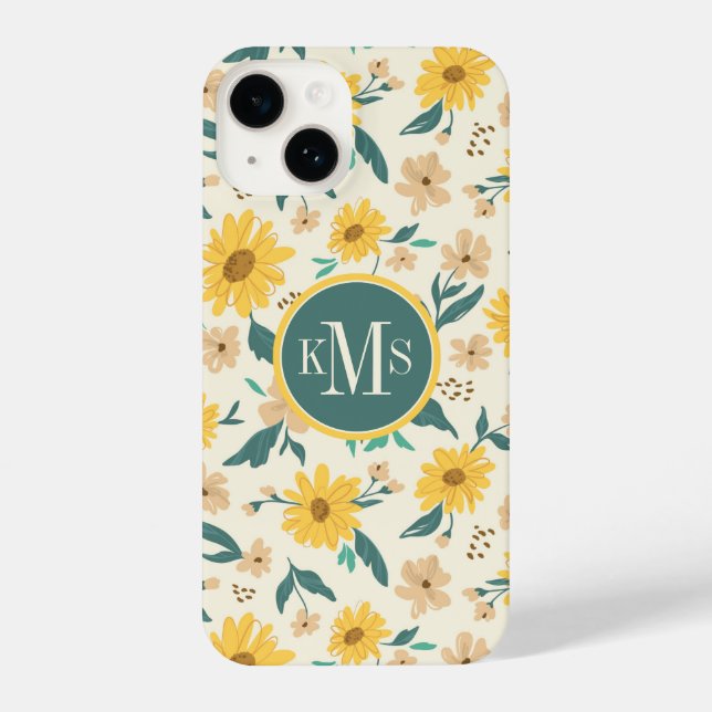 Yellow Daisy Flower Pattern iPhone Case (Back)