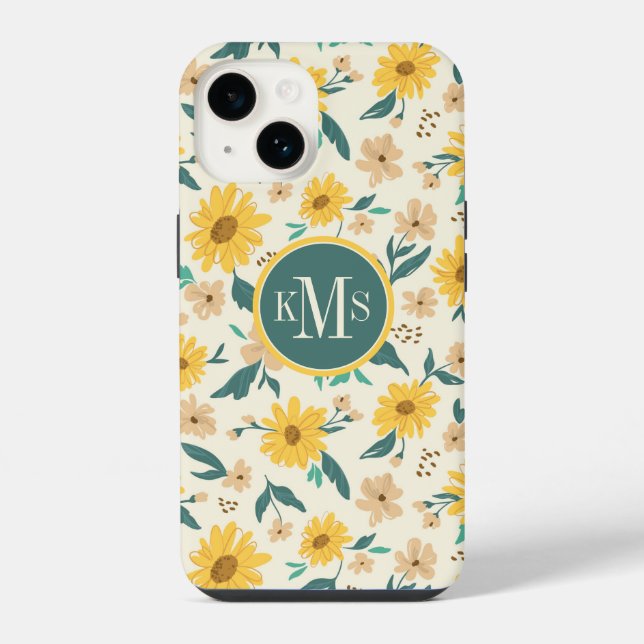Yellow Daisy Flower Pattern Iphone Case (Back)