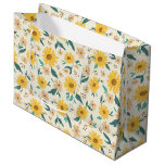 Yellow Daisy Flower Pattern Large Gift Bag