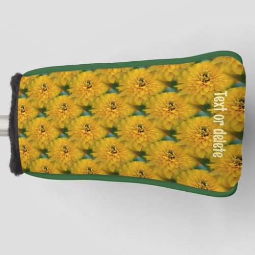 Yellow Daisy Flower Pattern Personalized Golf Head Cover