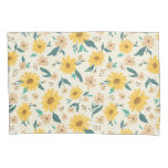 Yellow Daisy Flower Pattern Pillow Case