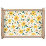 Yellow Daisy Flower Pattern Serving Tray