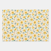 Daisy Yellow Wrapping Paper | Zazzle