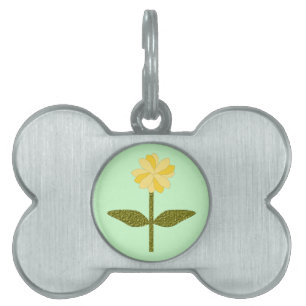 Yellow Daisy Flower Pet Tag