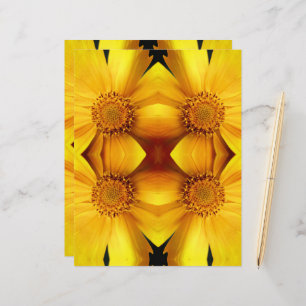 Yellow Daisy Flower Petal Abstract Scrapbook Paper