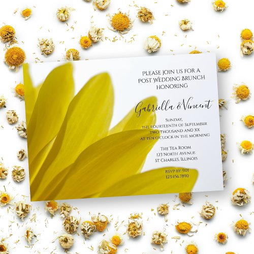 Yellow Daisy Petals Post Wedding Brunch Invitation