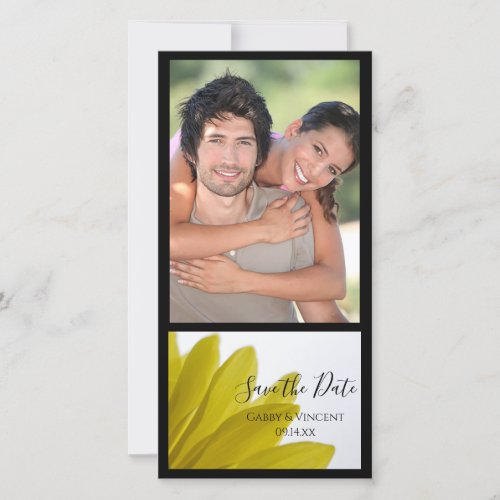 Yellow Daisy Flower Petals Wedding Save the Date