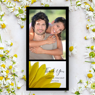 Yellow Daisy Flower Petals Wedding Thank You Card