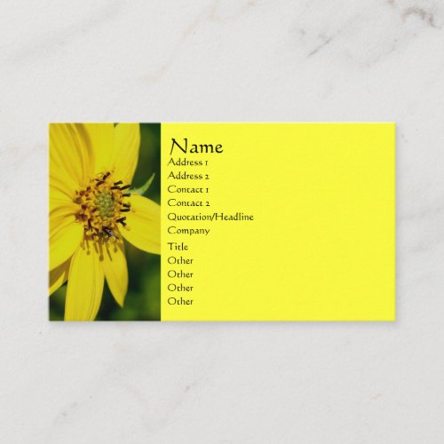 Yellow Daisy Flower Photography Business Card