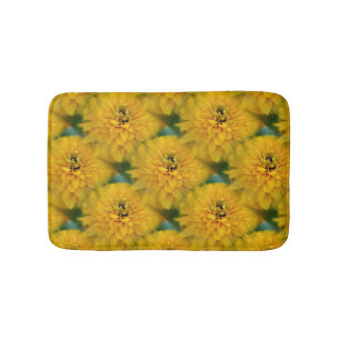 Yellow Daisy Flowers Pattern Bathroom Mat