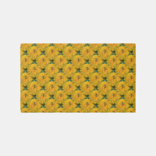 Yellow Daisy Flowers Pattern Rug