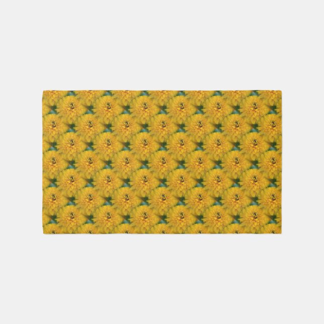 Yellow Daisy Flowers Pattern  Rug (Front)