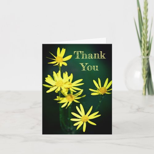 Yellow Daisy Flowers Personalized Thank You Card