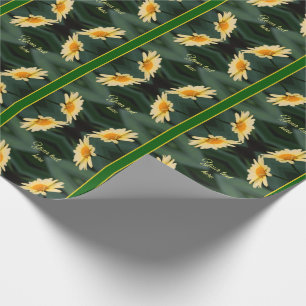 Yellow Daisy Flowers Personalized Wrapping Paper