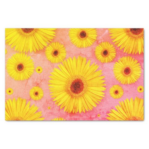 Yellow Daisy Flowers Tissue Paper