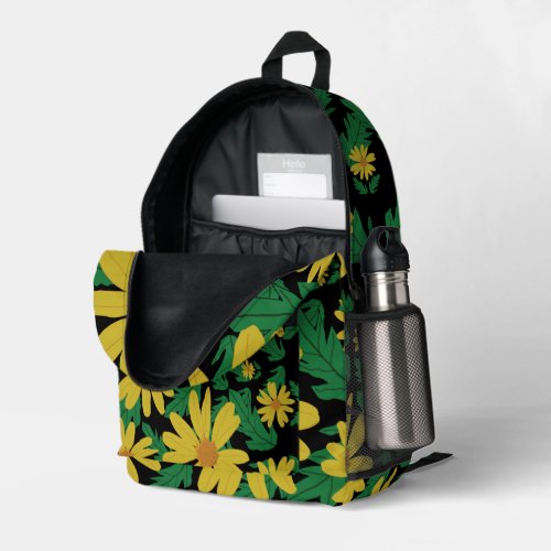 Yellow daisy flowers with green leaves  Case_Mate  Printed Backpack