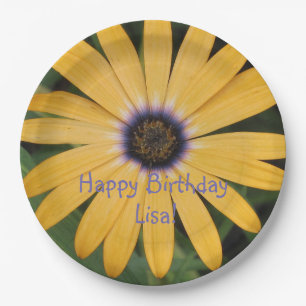 Yellow Daisy Happy Birthday Paper Plates