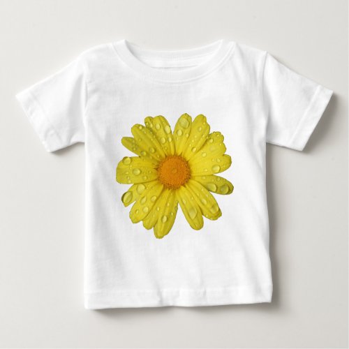 Yellow Daisy in the Rain Baby T_Shirt