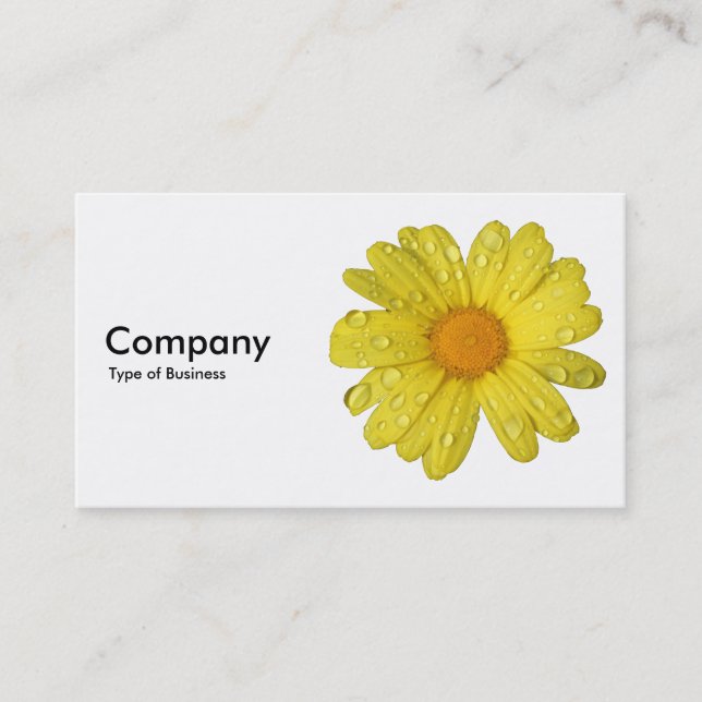 Yellow Daisy in the Rain Business Card (Front)