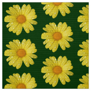 Yellow Daisy in the Rain Fabric
