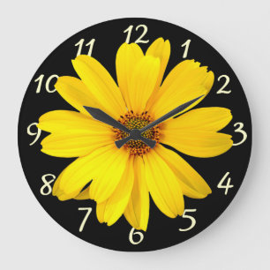 Yellow Daisy Large Clock