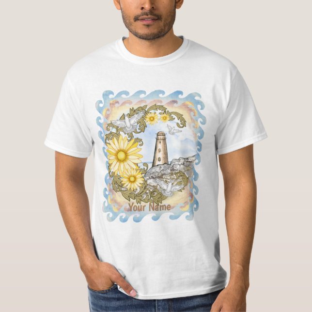 Yellow Daisy Lighthouse  T-Shirt (Front)
