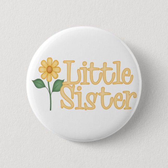 Yellow Daisy Little Sister Button (Front)
