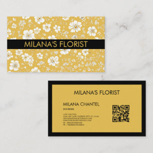 Yellow Daisy Modern Trendy Flower Florist Business Card