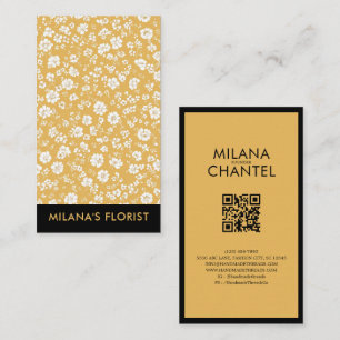 Yellow Daisy Modern Trendy Flower Florist Business Card