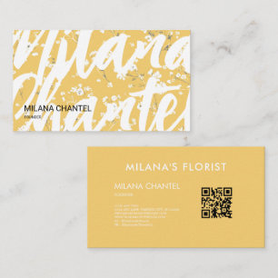 Yellow Daisy Modern Trendy Flower Florist Business Card