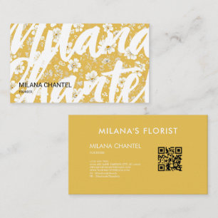 Yellow Daisy Modern Trendy Flower Florist Business Card