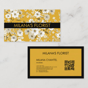 Yellow Daisy Modern Trendy Flower Florist Business Card