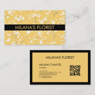 Yellow Daisy Modern Trendy Flower Florist Business Card