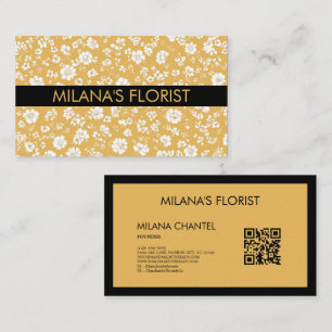 Yellow Daisy Modern Trendy Flower Florist Business Card