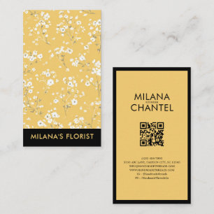 Yellow Daisy Modern Trendy Flower Florist Business Card