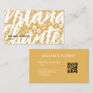 Yellow Daisy Modern Trendy Flower Florist Business Card