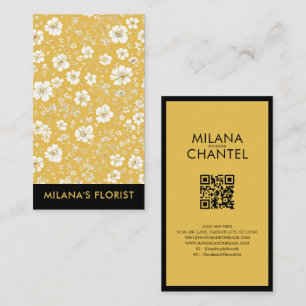 Yellow Daisy Modern Trendy Flower Florist Business Card