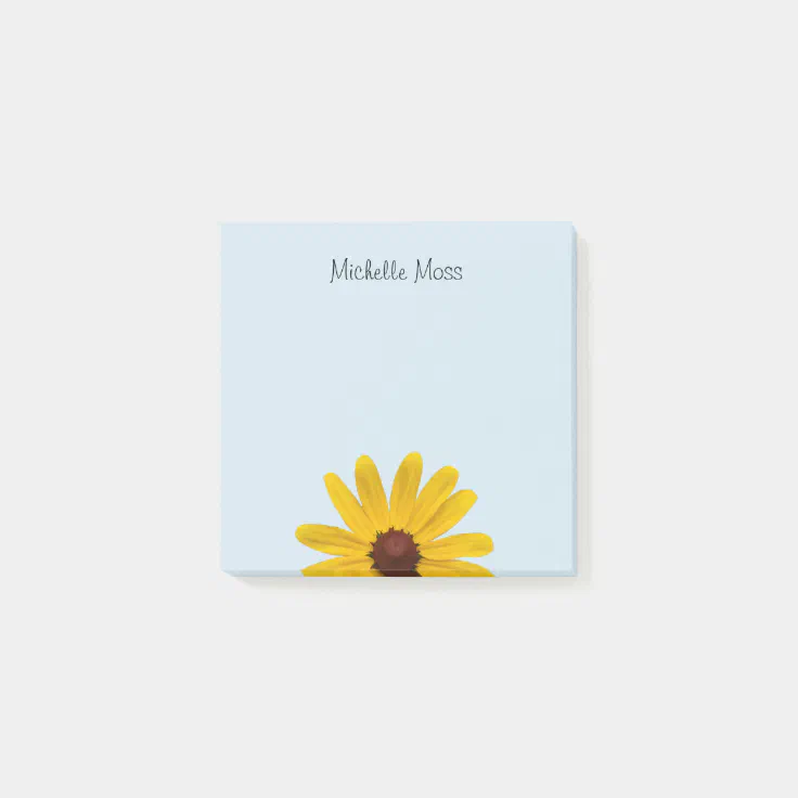 Yellow Daisy Monogram Flower Postit Notes Zazzle