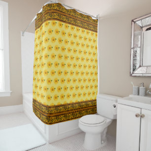 Yellow Daisy Pattern Shower Curtain