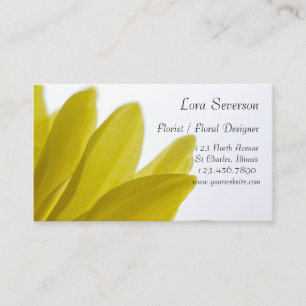 Yellow Daisy Petals Floral Designer Business Card