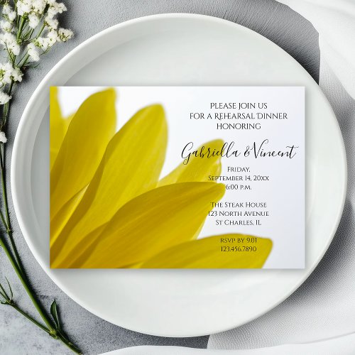 Yellow Daisy Wedding Rehearsal Dinner Invitation