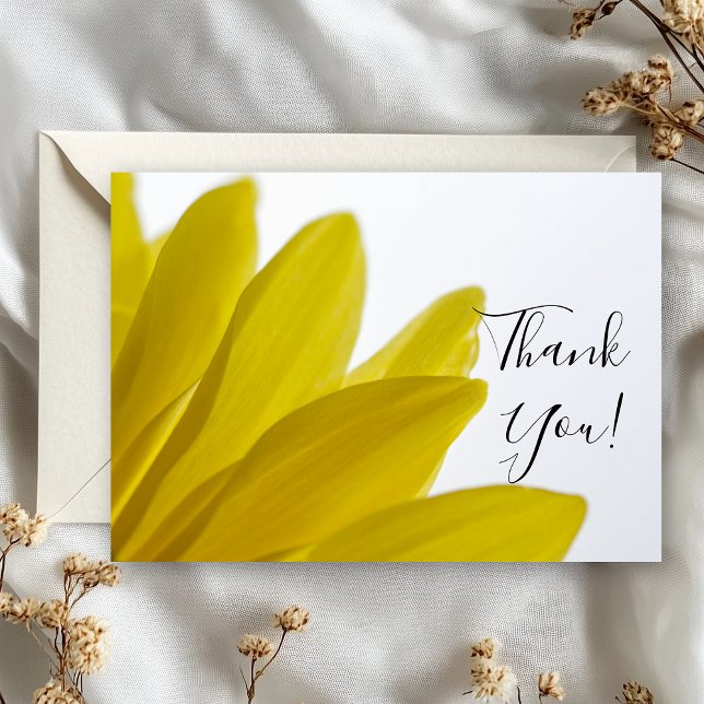 Yellow Daisy Petals Wedding Thank You Card (Creator Uploaded)