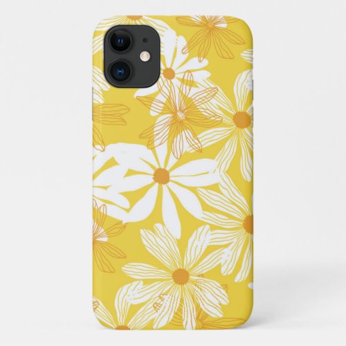 Yellow Daisy Spring Floral Motif iPhone 11 Case