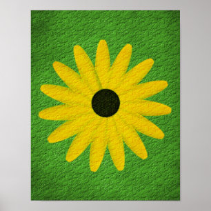Yellow Daisy Textured Effect Floral Art Poster