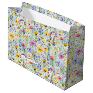 Yellow Daisy Wildflower Floral Pattern Large Gift Bag