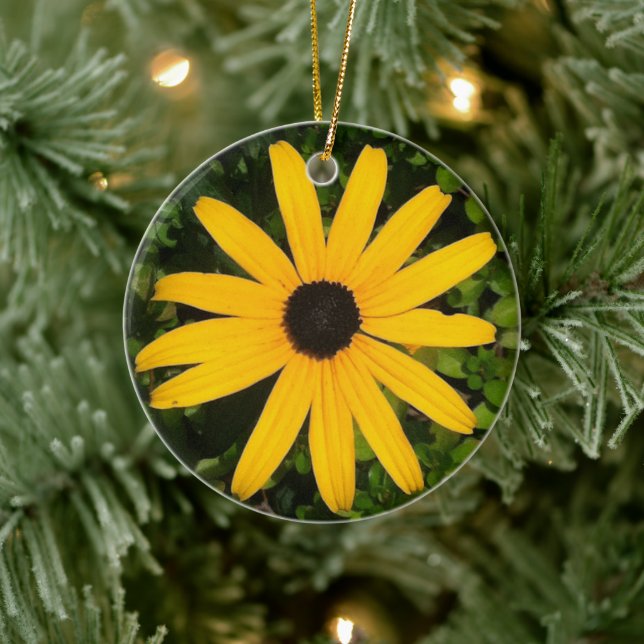 Yellow Daisy Wildflower Photography  Ceramic Ornament (Tree)